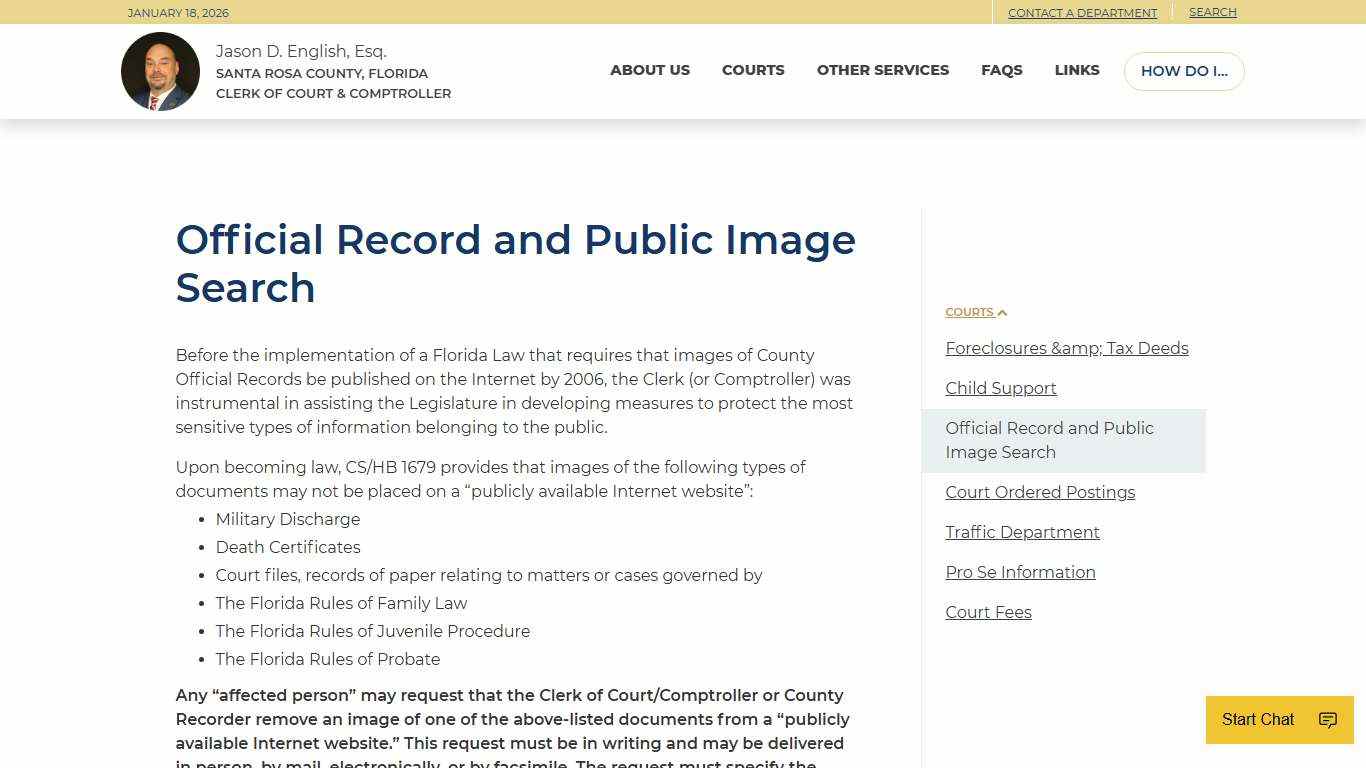 Jason D. English, Esq. | Santa Rosa County, FL Clerk of Court & Comptroller